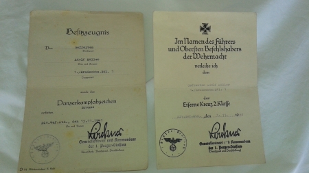 2  Third Reich Award Docs to Motorcyclist