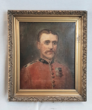 Late 19th Century Oil on Canvas of a British Guardsman