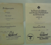 2  Third Reich Award Docs to Motorcyclist