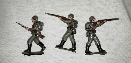 Tin Litho 1930’s German Toy Soldiers Set of Three