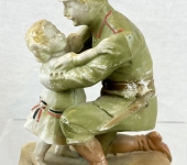 Patriotic Soldier and Child Figurine