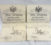 Original Kaiser Wilhelm 2nd Signatures