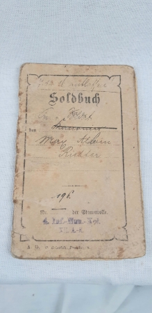 German 1st War Field Artillery Soldbuch
