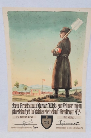 Reichsarbeitsdienst Certificate