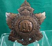 193rd Battalion Pickled Coppper Badge