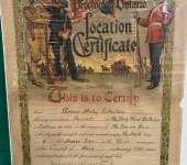 Fenian Raid Land Grant Certificate