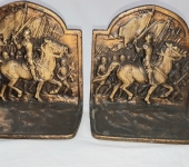 Thirty Years War Spelter or Bronze Cast Bookends